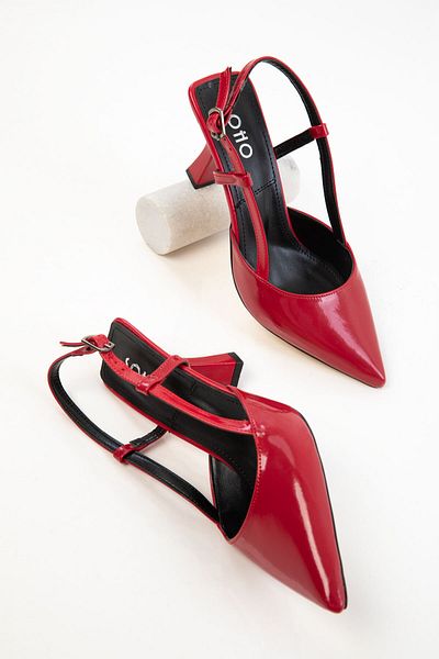 SOHO Red Patent Leather Women's Classic Heeled Shoes 20256