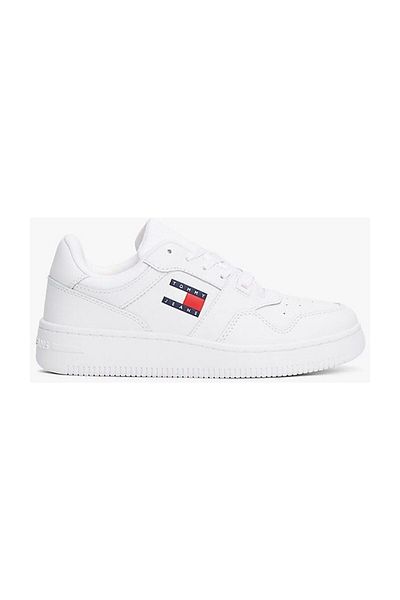 Tommy Hilfiger Weißer Leder-Sneaker – Gummi-Außensohle, lässiger Gebrauch, mit Markenlogo En0en02505-ybs