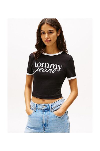 Tommy Hilfiger Tričko TJW SLIM SH SCRIPT RINGR TEE EXT