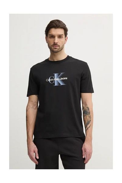 Calvin Klein FÉRFI PÓLÓ, KEREK NYAKÚ, RÖVID UJJÚ, EGYSZÍNŰ, NYOMTATOTT LOGO