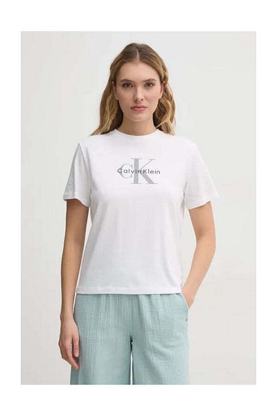 Calvin Klein Jeans Crew Neck Plain White Dámské tričko LV047B864GYAA