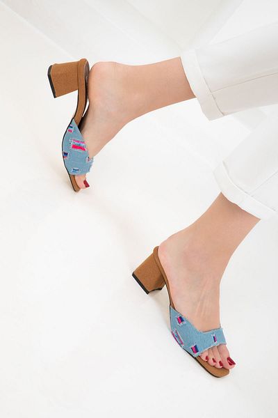 SOHO Hellblaue Denim Damen Klassische Schuhe mit Absatz 20647