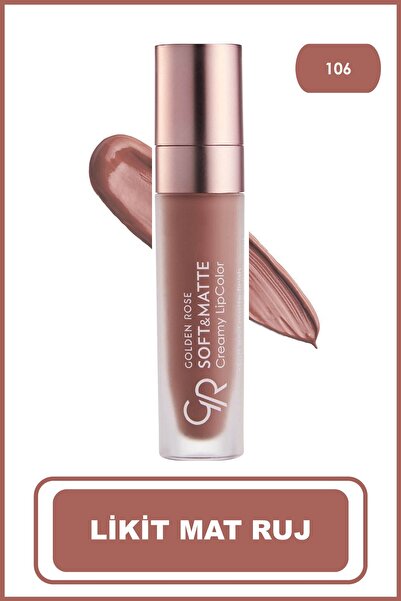 Golden Rose Soft&Matte Creamy Lipcolor 106 Jojoba ve Avokado Yağlı Yumuşak Mat Likit Ruj 5,5 ml