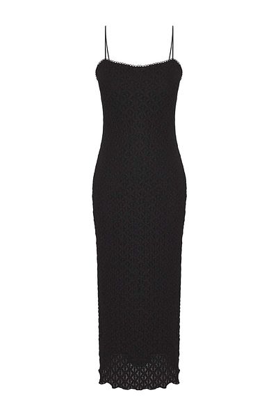 Trendyol Collection Black Lace Bodycone/Fitted Straps Midi Knitted Dress Twoss25El00533