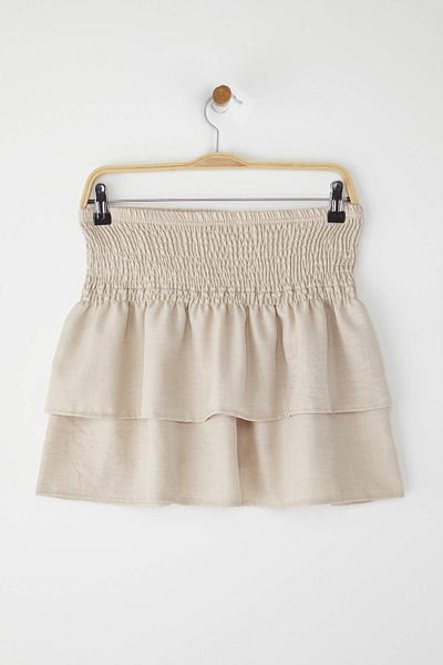 Edit by Trendyol Mink Elastic Waist Mini Woven Skirt Tedss25Et00011