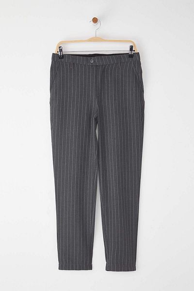 Trendyol Collection Anthracite Striped Slim Fit Italian Cut Chino Fabric Pants Tmnaw23Pl00034
