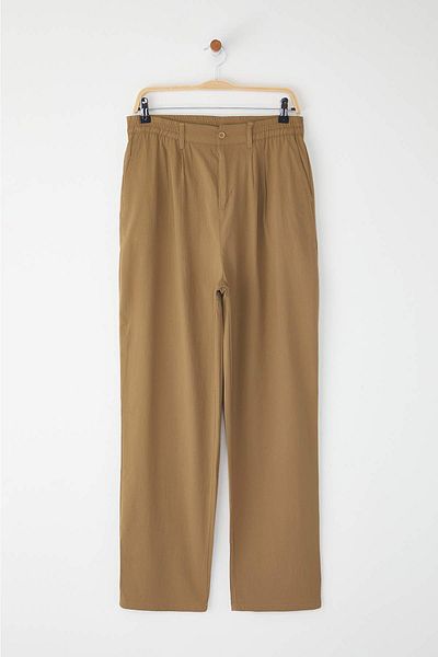 Trendyol Collection Beige Wide Leg Loose Fabric Baggy Trousers Tmnss23Pl00039