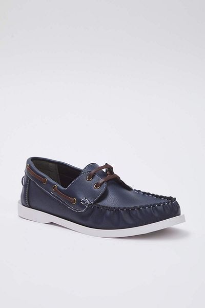 TRENDYOL SHOES Тъмносини мъжки равни мокасини Takss25La00018