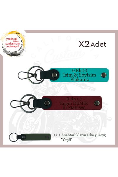 miawiki سلسلة مفاتيح للقيادة الآمنة، K Turquoise-Burgundy-Ysl، لراكبي الدراجات النارية، لوحة اسم و0 Rh (-) فصيلة الدم