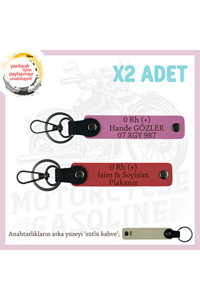 Miaju Women's Gift for Driver, X2 Keychain with Name Plate and 0 Rh (+) Blood...