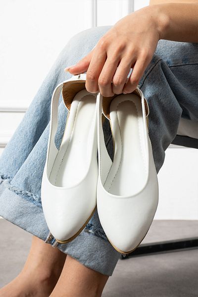 SWORD Women's Bow Detailed Ballerina Shoes - Mother's Shoes - Casual Shoes - Skin Ballerinas