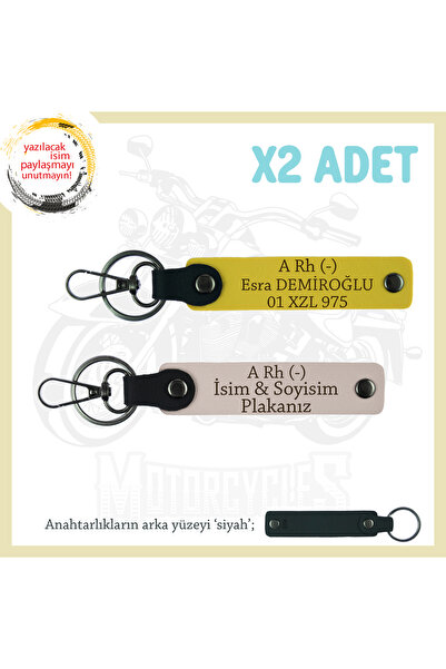 Miaju Special for Biker Friends, Name Plate and a Rh (-) Blood Type Gift Leat...
