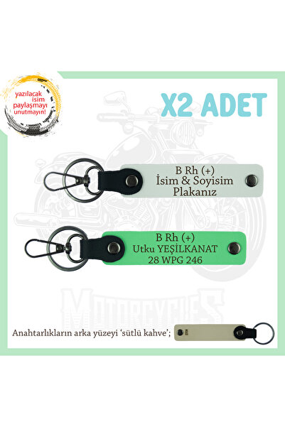Miaju For Biker Friends, Emergency Keychain with Name Plate and B Rh+ Blood T...