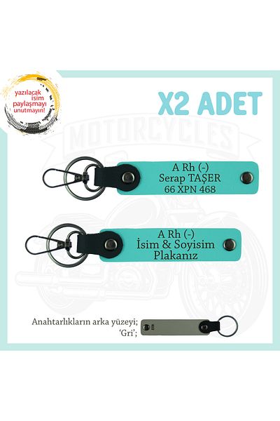 miawiki A Rh (-) Blood Group Written X2 Keychain, Turquoise-Gr, Motor Plate, Name Keychain! Name Plate
