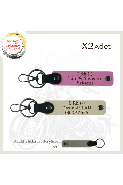 Miaju Exclusive for Biker Friends, Leather X2 Keychain with Name Plate and 0 ...