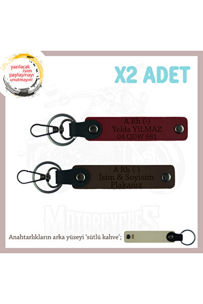 Miaju Custom for Bikers, Gift 2-Piece Keychain with Name Plate and a Rh (-) B...