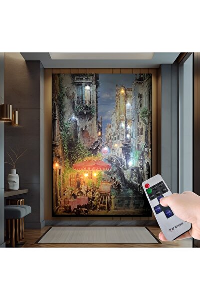 EMYA HOME Led Işıklı Uzaktan Kumandalı Tarihi Ev Kanvas Tablo