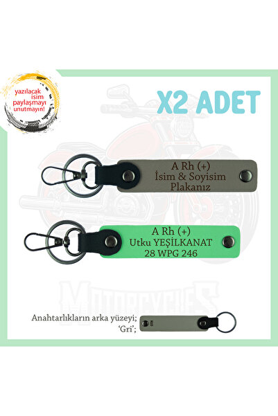 Asortishey سلسلة مفاتيح Safe Ride x2 مع لوحة اسم وكتابات A + Blood Group، رما...