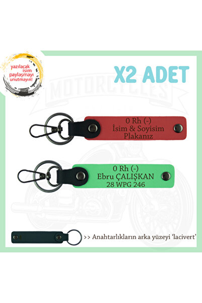 Miaju Motorcycle Lovers, X2 Keychain with Name Plate and 0 Rh (-) Blood Type ...