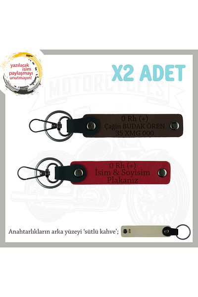 miawiki Gift, Red-K Coffee-Sk, X2 Keychain with Special Name Plate for Speed Lovers and 0 Rh (+) Blood Group Written