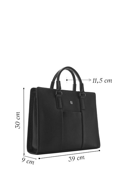 Derimod Men's Black Leather Briefcase 24Wbd3402Ft