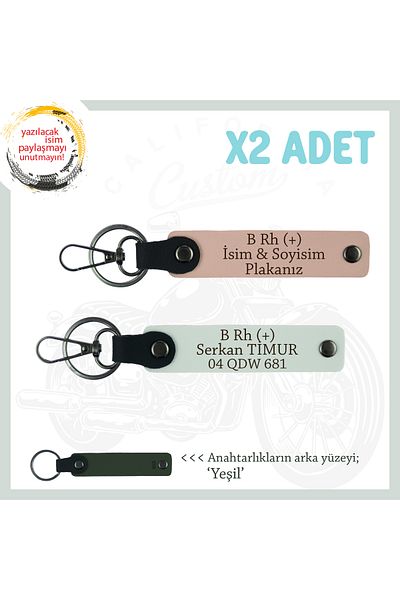 miawiki Name Plate and B Rh (+) Blood Group Written 2 Keychain, Yavruağzı-White-Ysl, Motorcycle Lovers