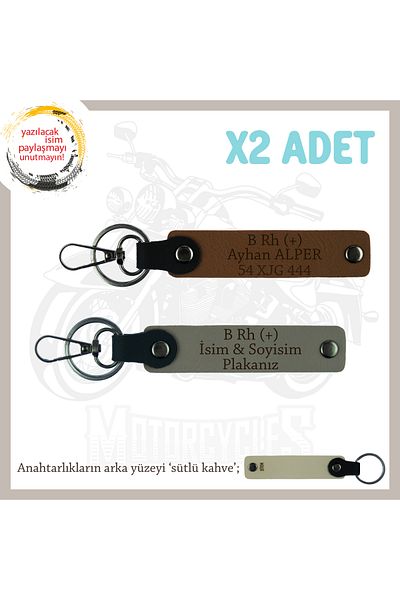 miawiki Name Plate and B Rh (+) Blood Group Written X2 Keychain Gift, Ash Grey-Brown-Sk, for Motor Lovers