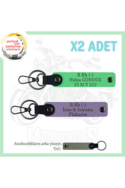 Asortishey Gift X2 Keychain Set with Name Plate and B- Blood Type Written, Pu...