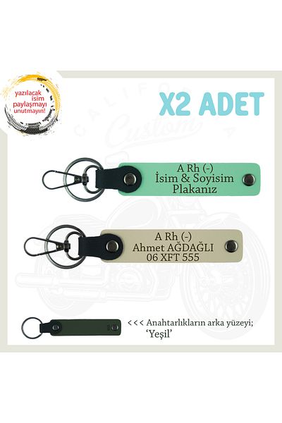 miawiki A Rh - Personal X2 Keychain Set with Blood Type Written, Green-S Coffee-Ysl, Special Name Plate for What You Love