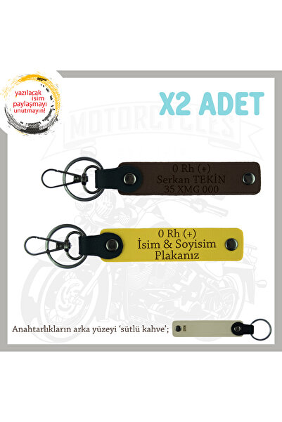 Asortishey 0 Rh (+) Blood Group Written Gift X2 Keychain, Yellow-K Brown-Sk, ...