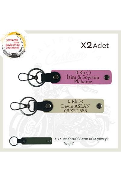 Miaju Exclusive for Biker Friends, Leather X2 Keychain with Name Plate and 0 ...