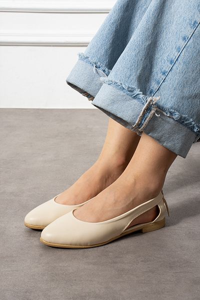 SWORD Women's Bow Detailed Ballerina Shoes - Mother's Shoes - Casual Shoes - Skin Ballerinas