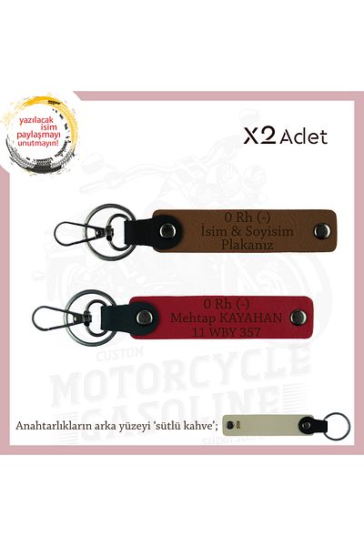 miawiki Emergency Keychain with Name Plate and 0 Rh (-) Blood Group Written, Coffee-Red-Sk, Passengers