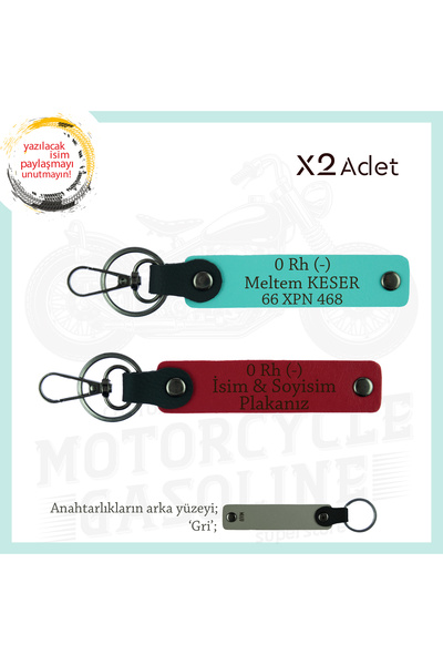 Miaju To Speed Lovers, 2-Piece Keychain Gift with Name Plate and 0 Rh (-) Blo...