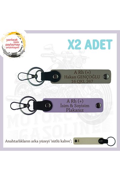 miawiki Special Gift, Ash Grey-Purple-Sk, for Speed Lovers, X2 Keychain with Name Plate and a Rh + Blood Group Written