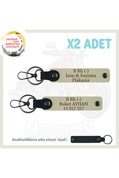 Miaju Personal X2 Keychain with Name Plate and B Rh (-) Blood Type Lettering ...