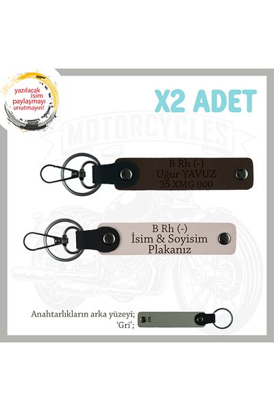 miawiki B Rh (-) Blood Group Written Keychain, Powder-K Coffee-Gr, Special Gift for Motorcycle Lovers, Name Plate