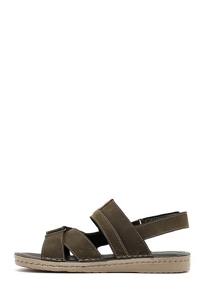 Derimod Men's Khaki Leather Sandals 25Sfd625018