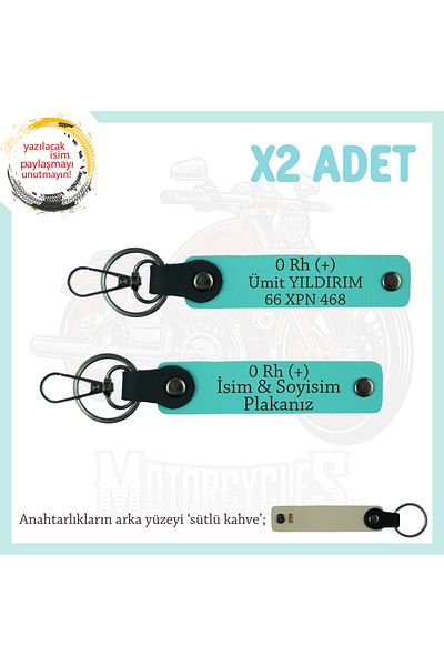 miawiki 0 Rh (+) Blood Group Written X2 Keychain, Turquoise-Sk, Motor Plate, Name Keychain! Name Plate