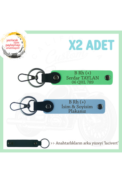 Asortishey Motorcycle 2 Keychain, Blue-F Green-Navy, Written to Biker Friends...