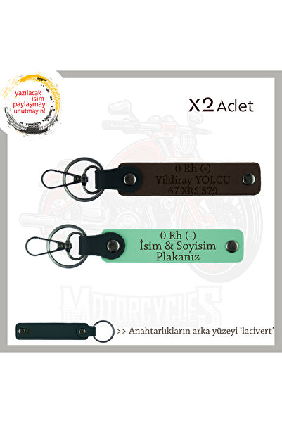 Miaju Special for Motor Enthusiasts, X2 Keychain with Name Plate and 0 Rh (-)...