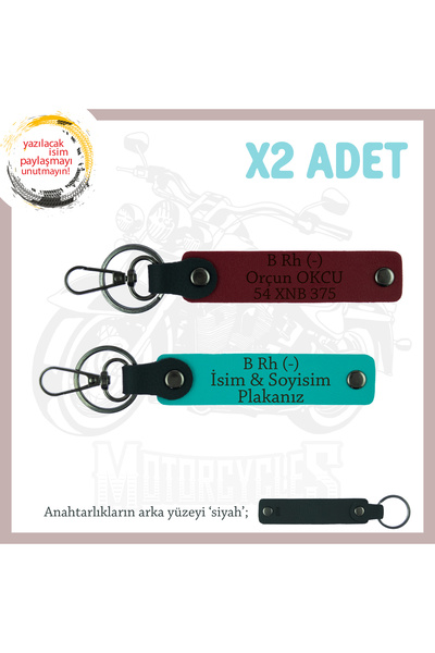 Asortishey Name Plate and B Rh (-) Blood Group Written 2 Keychain Set, K Turq...