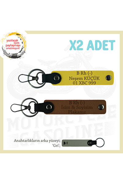 Asortishey X2 Keychain, Coffee-Yellow-Gr, Motorcycle Enthusiasts Gift Name Pl...