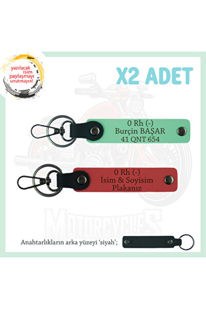 Asortishey Name Plate and 0 Rh (-) Blood Group Written Personal Leather X2 Ke...