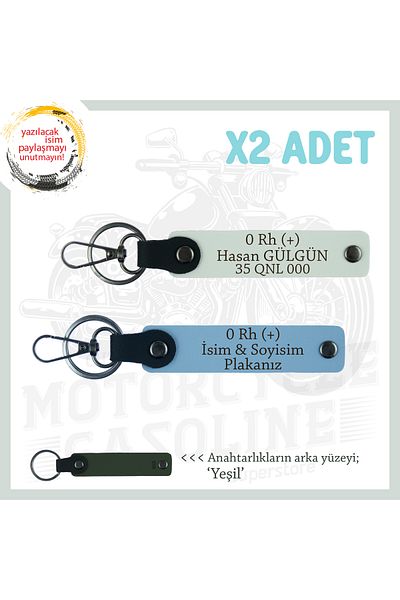 miawiki Custom X2 Set Keychain, Blue-White-Ysl, Name Plate for the Adventurers of the Roads and 0 Rh (+) Blood Group