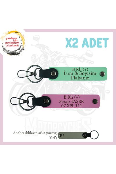 miawiki Name Plate and B Rh (+) Blood Group Written 2-Piece Keychain Set Gift, Green-Pink-Gr, Speed Lovers