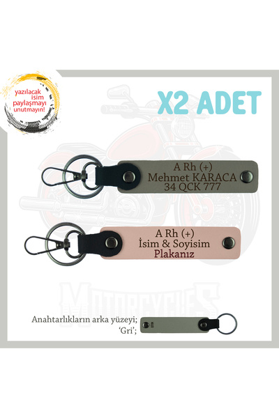 Miaju Biker Lover Gift Name Plate and a Rh (+) Blood Type Written X2 Keychain...