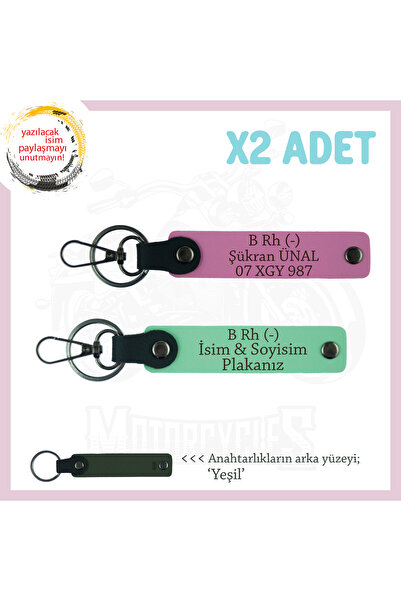 Miaju For Speed Lovers, X2 Keychain Set with Name Plate and B Rh (-) Blood Ty...