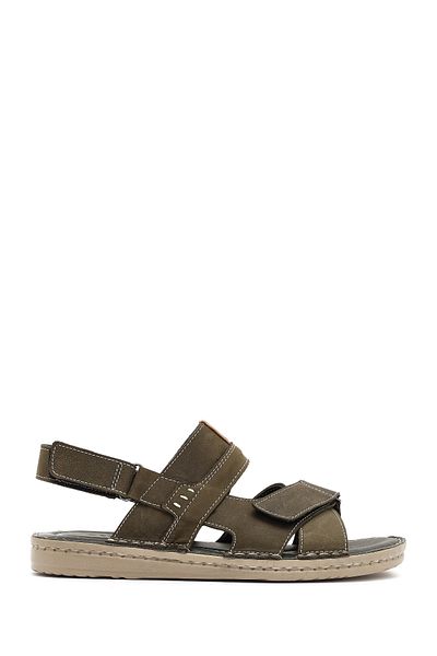 Derimod Men's Khaki Leather Sandals 25Sfd625018