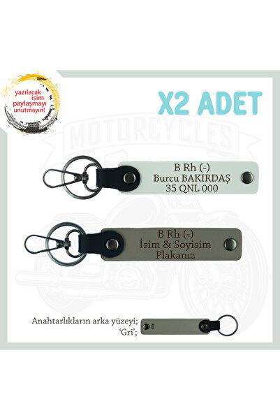 Asortishey Name Plate & B Rh (-) Blood Type Written Gift X2 Keychain, Ash Gre...